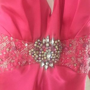 Pink & sparkles satin gown sz 9/10